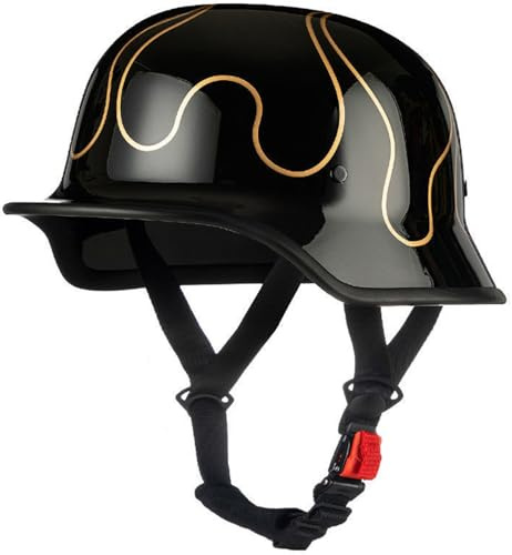 Casco Vintage Retrò Scooter, Casco Scodella Casco Jet Ciclomotore Casco Mezzo Casco Cromwell Casco Aperto Per Uomo E Donna Certificazione DOT/ECE Per Moto Chopper Motorino 3,XXL