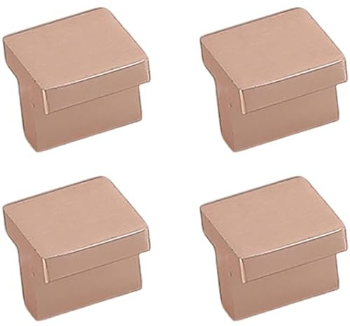 PLLJIAXUAMCLNL 4 Stück Schubladengriffe mit Schrauben, Aluminiumlegierung Schrankgriffe Gebürstetes Roségold, Moderner Einfacher Langer Zug für Kleiderschrank Küche Schrank Schublade (Single Hole)