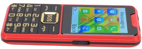Lazmin112 Cellulare 4G Con Tasti Grandi Per Anziani, Schermo Hd 2,6 Pollici, Doppia Sim Doppia Standby, Sos, 0,13Mp, Torcia, Scorciatoia Numeri, Registratore, Fm, Musicale, 2500 Mah (Rosso)