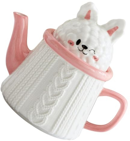 UTHCLO Pichet à Eau Céramique Pour Jus Et Boissons Carafe Forme De Lapin Avec Poignée Ergonomique Capacité Spacieuse Pour Maison Bureau