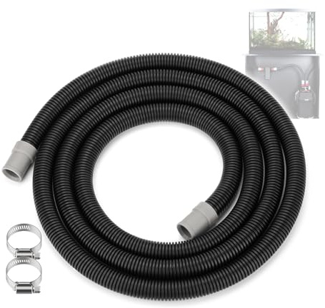 Dimakung A20014 Ribbed Hosing for Fluval 106/206/107/207 Fish Tank Filter & Canister Filter Tubing, Aquarium Filtration System Hose with Clamps for Fluval Accessories - 8.5 FT, 14.5 MM
