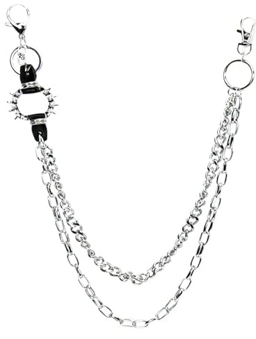 Hosen Kette Herren, Punk Hosenkette Damen, Hip Hop Rocker Accessoires Gothic, Metall Gürtel Kette Pants Chain für Männer Frauen Karneval Fasching Alltag