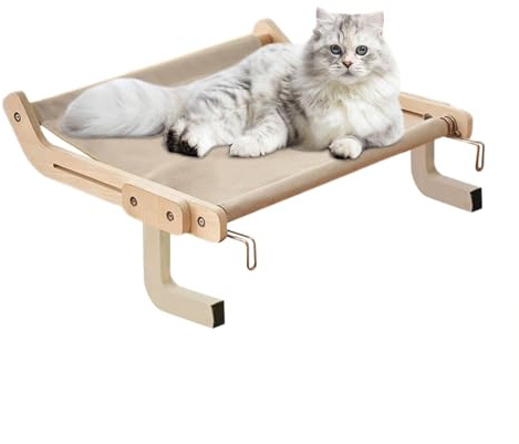 Kattfönsterpinne – platsbesparande sittplats, bekväm kattsäng, robust monterad abborre, viloplats | för kattungar inomhus sovande tröskel observation avkoppling solbad apar
