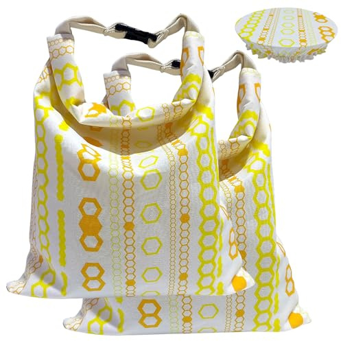 Oxtxuzdm Lot de 3 sacs à pain naturels et couvercle de bol pour conserver la fraîcheur des aliments - Design respirant et respectueux de l'environnement