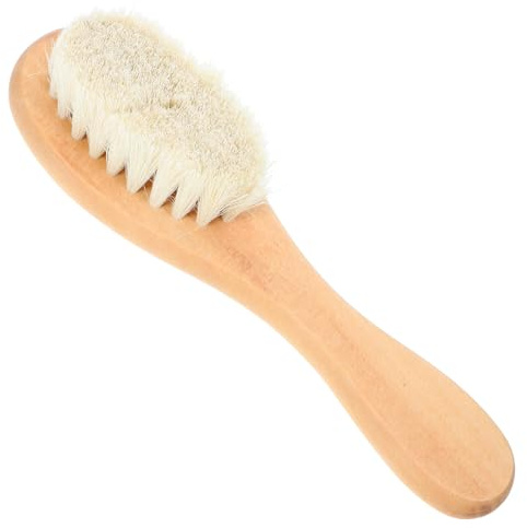 COLLBATH Laundry Scrub Brush for Clothes, Soft Natural Bristles, Wooden Handle, Gentle Stain Removal for Delicate Fabrics and Knits, Reusable Cleaning Tool