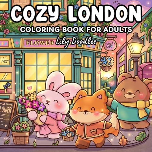 Cozy London: Coloring Book for Adults with Adorable Characters Exploring Iconic London