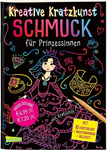 Kratzbilder für Kinder: Kreative Kratzkunst: Schmuck für Prinzessinnen: Set mit 10 Kratzbildern, Anleitungsbuch und Holzstift: Beschäftigung ab 5 ... Kratz-Tafeln, Anleitungsbuch und Holzstift.)