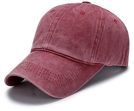 JYOHEY Baseball Cap Damen Vintage Cap im Washed Used Look Einstellbar UV Sonnenhut Atmungsaktive Dünne Baumwollkappe（Dunkelgrau，Weinrot，Hellorange）