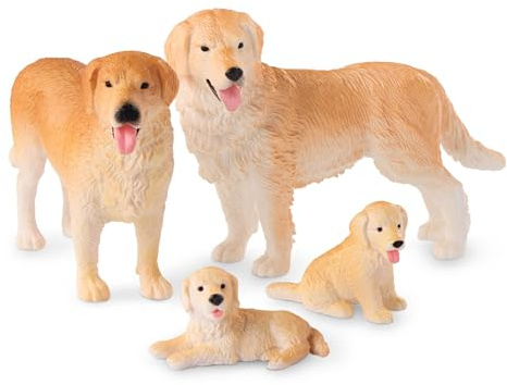 TERRA by Battat - Hunde Familie - Spielzeughund - Soielzeug Golden Retriever - Hunde Familie - Goldener Retriever Figur - Kleiner Spielzeughund
