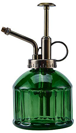 Ebristar Glas-Pflanzen-Sprühflasche, 16,5 cm hoch, Vintage-Pflanzen-Spritzer-Gießkanne, Sukkulenten-Bewässerungsflasche mit oberer Pumpe, Kleiner Pflanzensprüher für Innen- und Außenbereich,