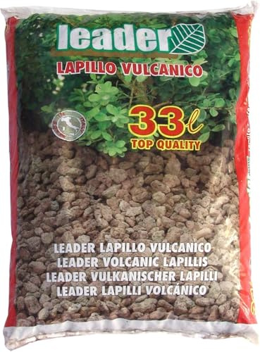 LEADER, Lapillo Vulcanico, Granulato Ecologico con Proprietà Pacciamanti e Diserbanti, Per Giardini, Parchi, Aiuole, Facile da Lavorare, Sacchetto da 33L