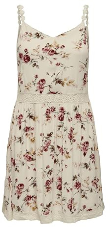 ONLY Onlkarmen Anne Life S/L Dress WVN Noos Robe, AOP: Rose Flower Creme Brulee, 38 Femme