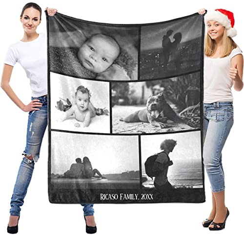LNM Personalisierte Decke mit Foto, Personalisierte Decken, Personalisierte Kuscheldecke mit Foto, Personalisierte Foto Decke, Personalisierte Geschenke für Frauen und Männer