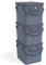 Rotho Albula 3er-Set Wäschesammler 40l, Kunststoff (PP recycelt), blau, 40l (40.0 x 35.8 x 34.0 cm)