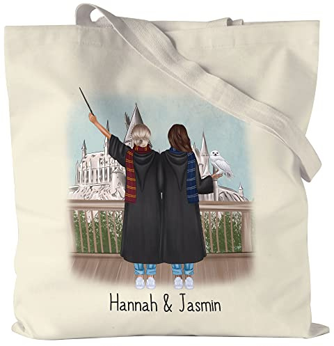 Kiddle-Design Beste Freundin Jutebeutel Hexe Zauberer Magie Personalisiert Beste Freundin Geschenke BFF Freundinnen Geschenk Best Friends
