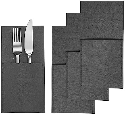 Bolsas para Cubiertos Cozy Westmark – Set de 4 portacubiertos, Elegante Bolsa para Cubiertos Decorativa, Ideal para la Mesa de Comedor en casa o en restaurantes – poliéster, Antracita