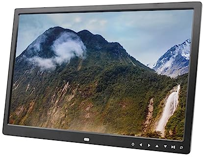 Digitaler Bilderrahmen 17 Zoll, Bildvorschau, Video, Kalender, Uhr, automatischer EIN-/Aus-Timer, Bewegungserkennung (Color : Black)