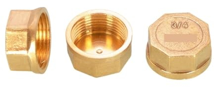 PHONKOM Sanitärstopfen DN15 G1/2 Messingrohrverschraubungen BSP DN20 G3/4quot; DN25 1 Wasserrohr-Steckkappe Kupferrohr-Endkappe männlich/weiblich (Color : DN20 Male 35g, Size : 2 Pcs)