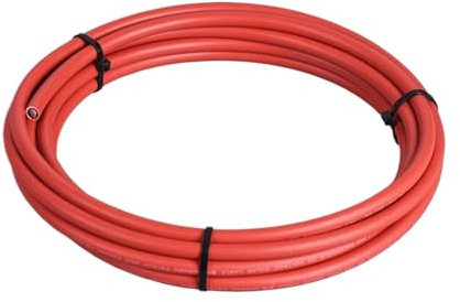 Fil de câble Solaire 16/14/12/10/8/6/4 AWG, Fil à Double Gaine en cuivre étamé Rouge et Noir for système Solaire photovoltaïque TUV (Color : Length 1m, Size : 10 AWG 6mm2)