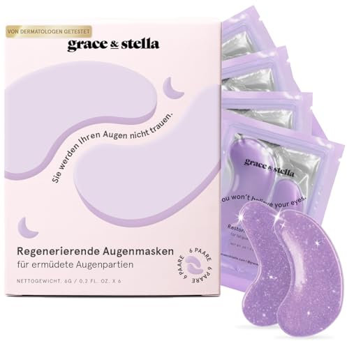 grace & stella Under Eye Gel Patches - Purple, 6 Pairs - Retinol Under Eye Patches - Gel Eye Masks for Puffy Eyes and Dark Circles - Dermatologist Tested Under Eye Masks - Vegan Eye Masks Skincare