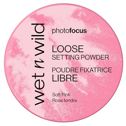 Wet n Wild Photo Focus Loose Setting Powder, Silky Weightless Setting Powder to Set, Mattify, Absorb Oil and Bake, Soft-Focus Effect, Soft Pink Shade, 20g
