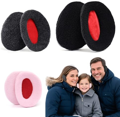 FFWTPY 3 Paar Ohrenwärmer Damen Herren Winter Ohrenwärmer Flaumig Ohrwärmer Gefüttert Warme Ohrenschützer Schutz vor Wind Kälte Umschließen Ohr völlig