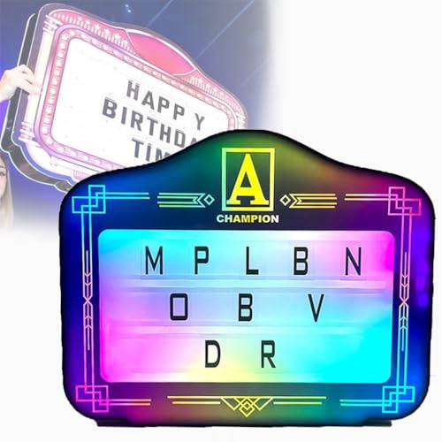 XUXIAO Bottle Service Sign LED VIP Light Box, Cinematic Light Box Sign, Interchangeable Letter Board, Customizable Marquee Sign for Parties, Bars & Nightclubs,B