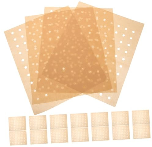 MOLUCKFU 100sheets Air Fryer Paper Liners Perforated Baking Supplies Non-Stick Greaseproof Cooking Mats Heat Resistant for Healthy Frying Baking