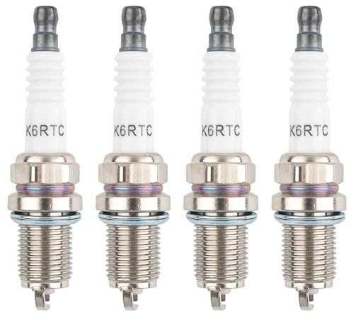 BlueXP 4 Stück RC12YC Zündkerze Set Rasenmäher Briggs Stratton Motor | Langlebige Hochtemperatur Zündkerzen geeignet für Rasenmäher Traktoren und Motoren kompatibel mit Briggs & Stratton Champion