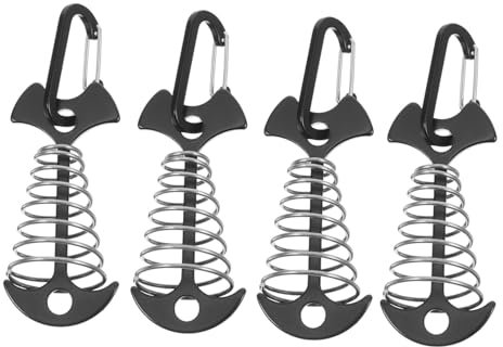 MUELODSIC 4stücke Zelt Zubehör Frühling Zeltschnallen Camping Frühling Schnallen Outdoor Zeltbefestigungen Zeltfeste Schnallen Tie down Clips Für Zeltfeste Einstellbare Deck Peg