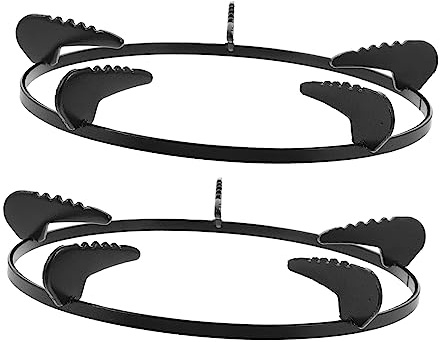 OFFSCH Rejilla para Ollas Estufa, Soporte de Estufa de Hierro Negro, 2 Piezas, Estable para Wok y Sartén, Quemadores de Gas para Cocina y Hogar