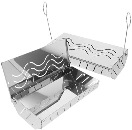 SUPVOX 2stücke Räucherboxen Für Holzspäne Grill-räucherbehälter Mit Deckel Zubehör Für Holzkohle Und Propangasgrill Für Fleisch Fisch Und Gemüse