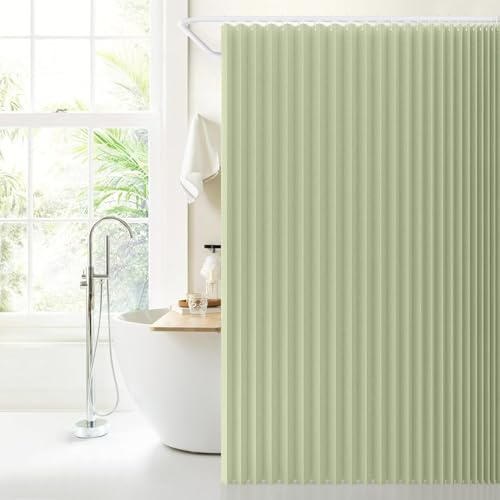 DSSHENGDS Anpassbar Badezimmer aus wasserdicht beschwerer duschvorhang,faltbar Vorhang dusche,für Badewanne Bad Schlafzimmer-Green- 160x200cm