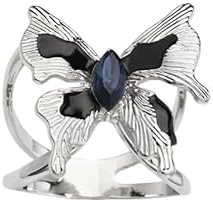Silk Scarf Buckle 1 Piece Butterfly Shape Silk Scarf Scarf Knotted Buckle Utility Square Scarf Fastening Ring Shirt Streamer AccessoryBlack