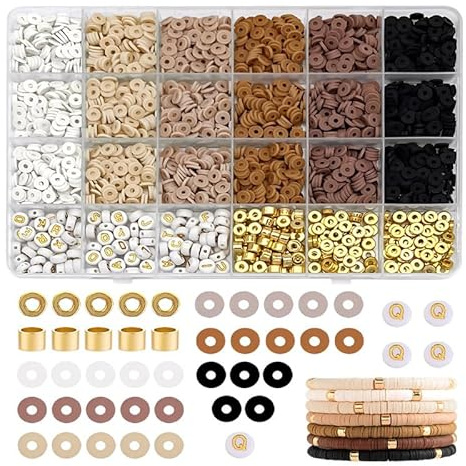 HMCEY Clay Perlen zum Auffädeln,Armband Clay Perlen Set,Beads for Bracelet,Bunte Perlens für Schmuck Basteln,Bastelperlen für Ketten Selber Machen,Perlens für Diy Armbänder für Schmuckherstellung