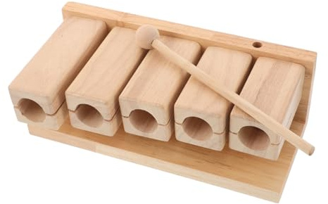 VICASKY Holz Rhythmusblock Pentatonisch Percussion Instrument Holzklang Leicht Handhabbar Pädagogisch Für Früherziehung und Musikalische Kreativität