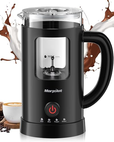 Milk Frother Electric 4 in 1 - Morpilot Automatic Milk Frothers 600ml Large Capacity Milk Steamer Milk Heater and Warmer Hot or Cold Milk Foam Maker for Coffee Latte