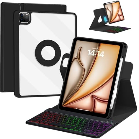 Magic - Funda desmontable con teclado para iPad Pro de 11 pulgadas (4ª/3ª/2ª/1ª generación), iPad Air de 11 pulgadas M3 (2025)/M2 (2024), iPad Air 5ª/4ª generación, con soporte para bolígrafo