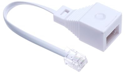 Wemoralix RJ11 to BT Socket Adapter - 4-Wire Female Converter for Phones, Modems & Routers, 10cm