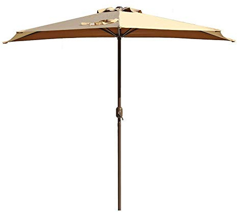 QYYZTQY Ombrelloni da Patio Cachi Balcone, Mezzo ombrellone con manovella, Parasole semicircolare per Giardino Esterno, Piccola terrazza, 2,7 m,