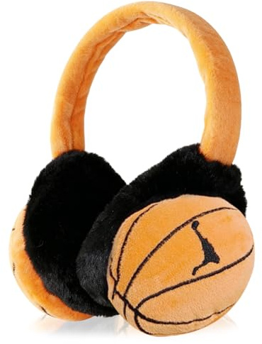 JynxtoyZeal Orejeras de Invierno para Niños,Diseño de Baloncesto,Para Actividades Aire Libre En Invierno Correr Esquiar Senderismo