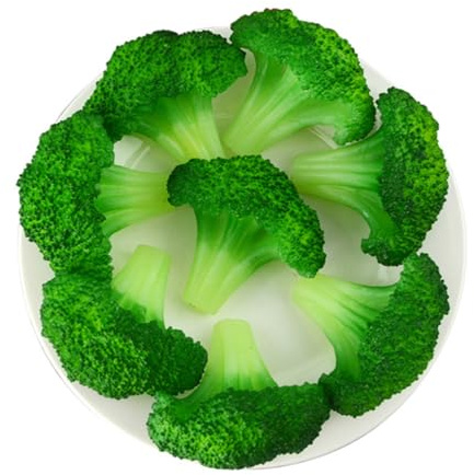 ARTSEWPLY 6pcs Imitated Broccoli Model Pvc Vegetable Set for Play House, Realistic Fake Broccoli for Role Play and Educational Home Decoration