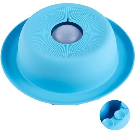 PEDAY Nonslip Dog Slow Feeder Lick Bowl with Ball, Enrichment Toy for Water, Yogurt & Jam, Dishwasher Safe, Blue