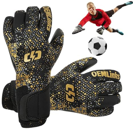 Genérico Guantes De Portero De Fútbol - Espeso Elástico Cómodo Alto Rendimiento Antideslizante | Protección Digital En Guantes De Portero | para Niños, Niñas, Adultos, Adolescentes Y Toda La Familia