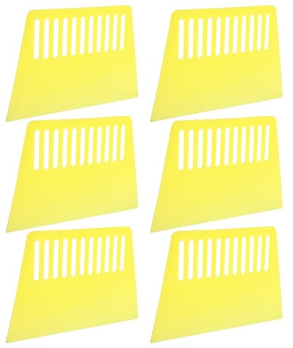 Zerodeko Juego de 6 Raspadores de Pintura de Plástico Amarillo, Removedor de Sellador y Papel Tapiz, Herramienta Manual para Alisar Paredes y Masilla en Mejoras del Hogar