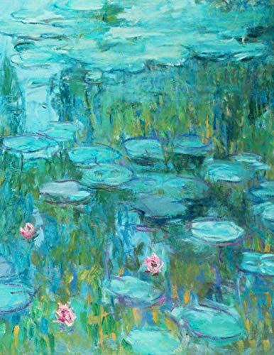 Monet LARGE Notebook #11: Cool Artist Gifts - Nymphéas. Water Lilies Claude Monet Notebook College Ruled to Write in 8.5x11 LARGE 100 Lined Pages