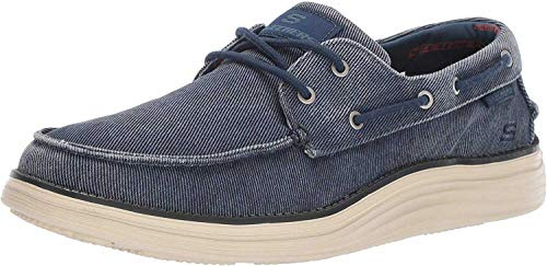 Skechers Men's Status 2.0- Lorano Boat Shoes, Navy Canvas, 10 UK