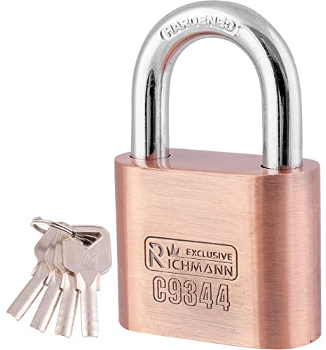 Cadenas en acier trempé - Serrure de cave avec 4 clés (40 mm)