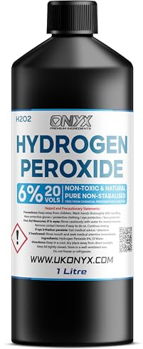 Onyx Hydrogen Peroxide 6% Pure Food Grade, Unstabilized and Additive Free, 20 Vols (1 Litre)