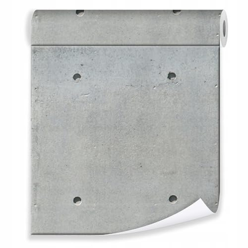 Vlies Tapete Rolle Betonoptik Beton Loft 10mx50cm Schlafzimmer Wohnzimmer Industrial Style grau Modern 10M Vliestapete Tapeten Wandtapete Mustertapete Tapetenrolle inklusiv Kleister (1027)